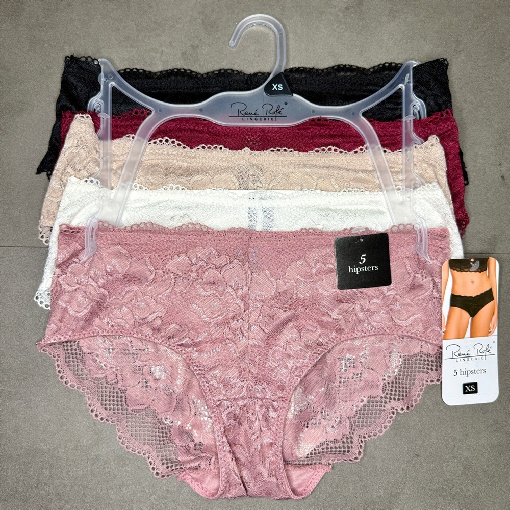 Rene Rofe Lace Hipster Panties - Black, Pink, White, Cream, Red